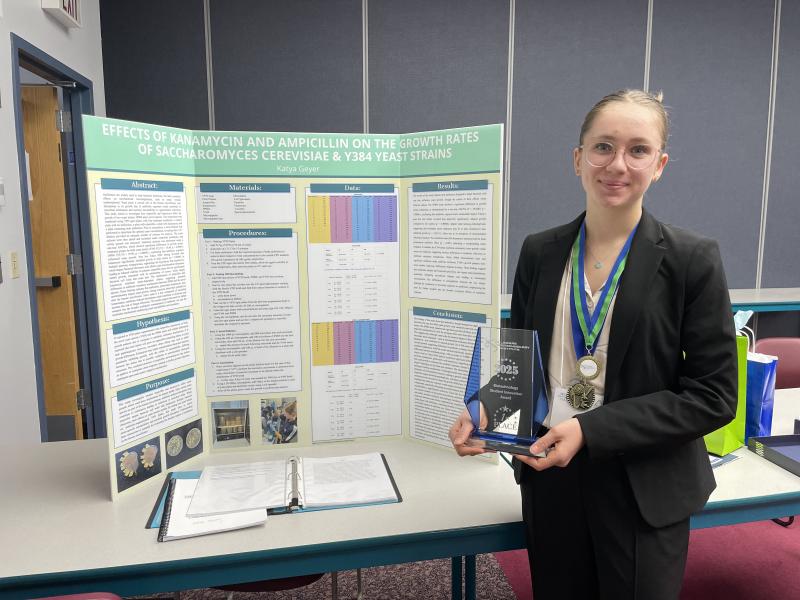 Sussex Academy junior Katya Geyer received first place in her division at the Sussex County Science Fair. SUBMITTED PHOTOS